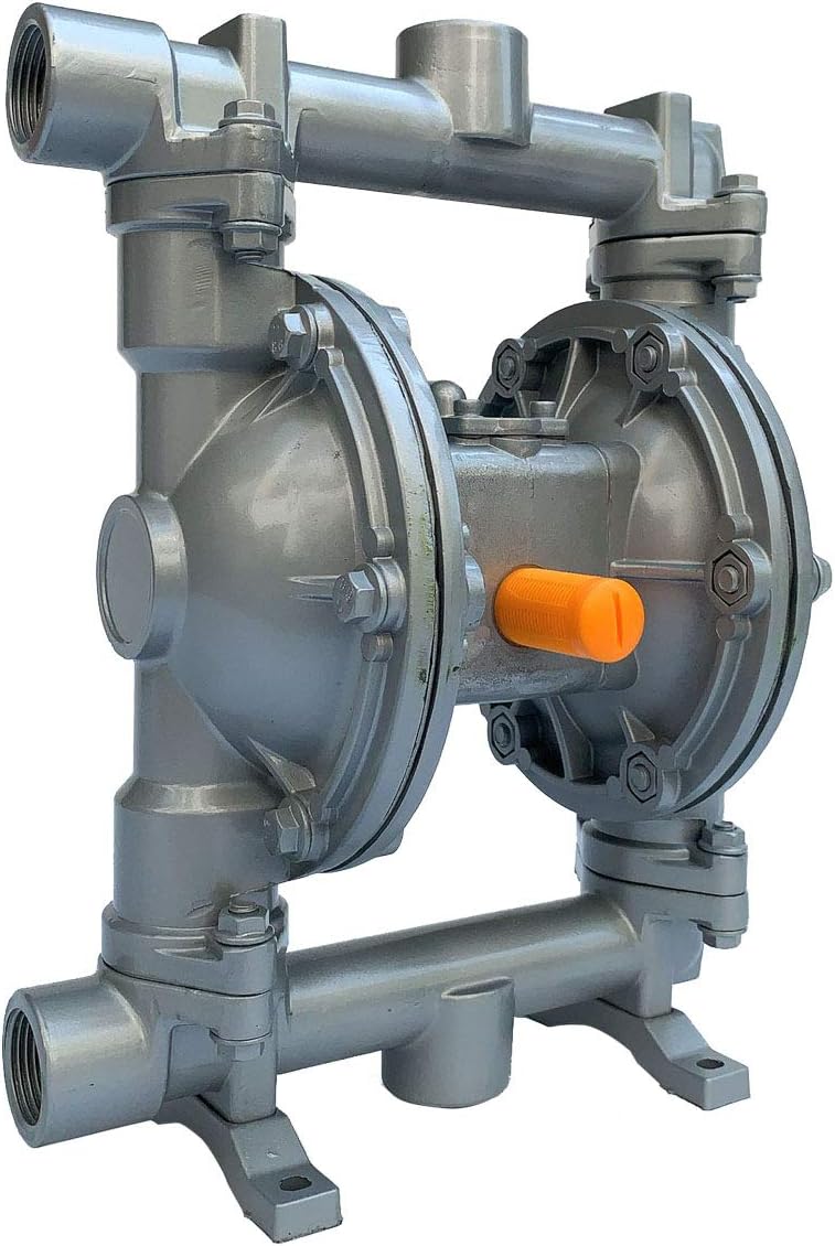 Cozyel Air-Operated Diaphragm Pump Double Diaphragm Pump 1 inch Inlet & Outlet, Air Diaphragm Pump Dual Diaphragm Air Pump Aluminum 35 GPM Max 120PSI, QBY4-25L