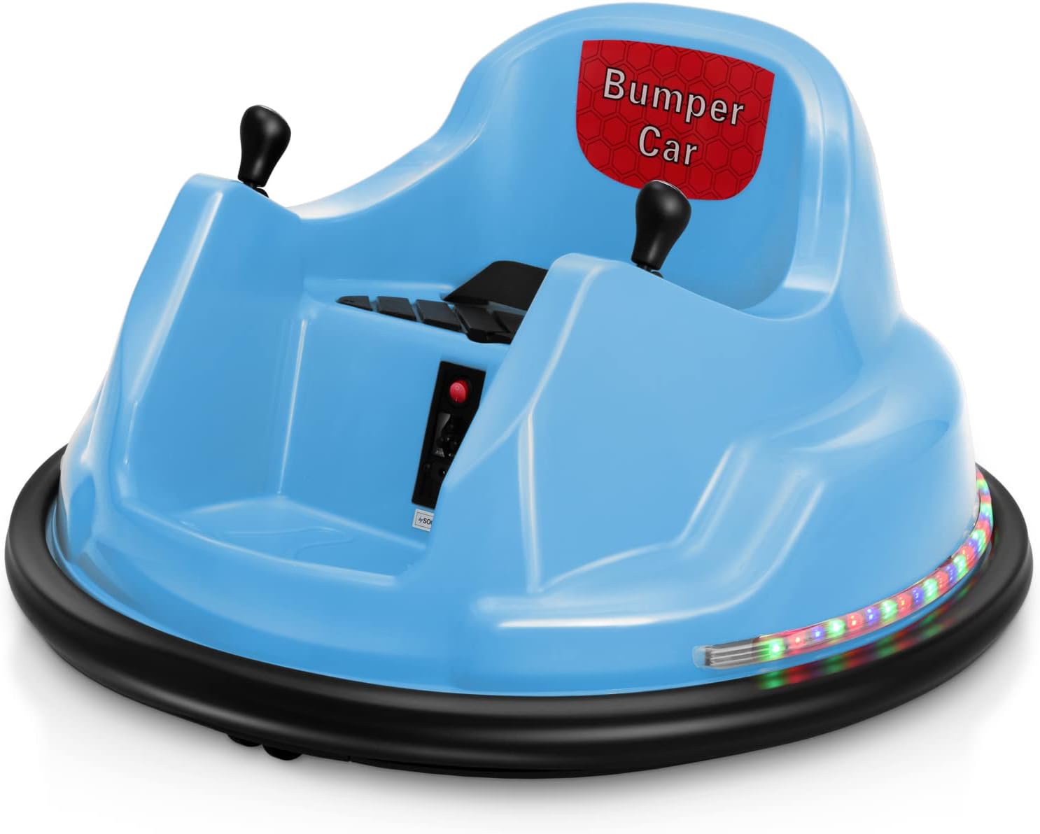 BROAGE Kids Race Toy 6V Electric Ride On Bumper Car Vehicle Remote Control 360 Spin DIY Numbers 00-99 ASTM-Certified Yellow