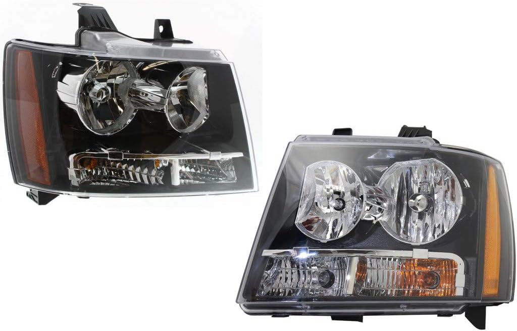 KarParts360: For 2008-2013 Chevy Tahoe Headlight Assembly Pair Driver and Passenger Side w/Bulbs Replaces GM2502263 GM2503263