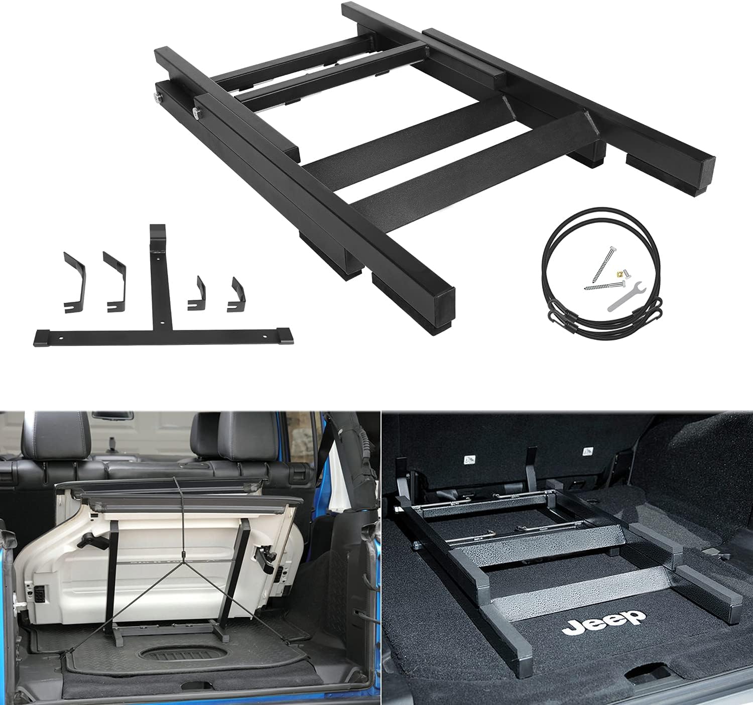 Yoursme Hardtop Storage Rack Freedom Top Hard Top and Side Window Panels for 2007-2020 Jeep Wrangler JL & JK & Renegade