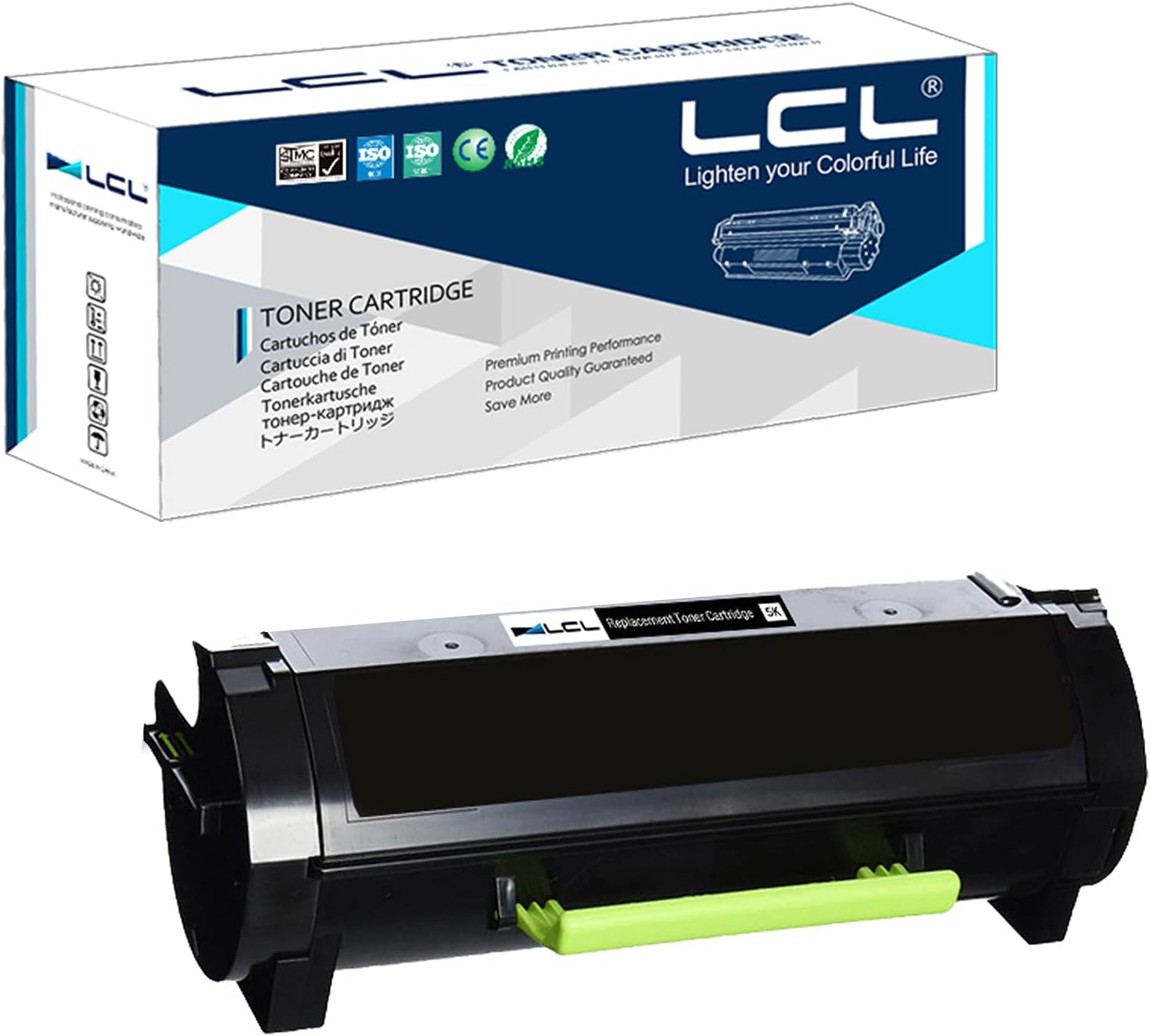 LCL Compatible Toner Cartridge Replacement for Lexmark 50F1H00 50F1000 501H 50F0HA0 500HA MS312 MS312DN MS315 MS315dn MS310 MS310d MS310dn MS410d MS410dn MS415 MS415DN MS510dn MS610DN (1-Pack Black) Pack of 2