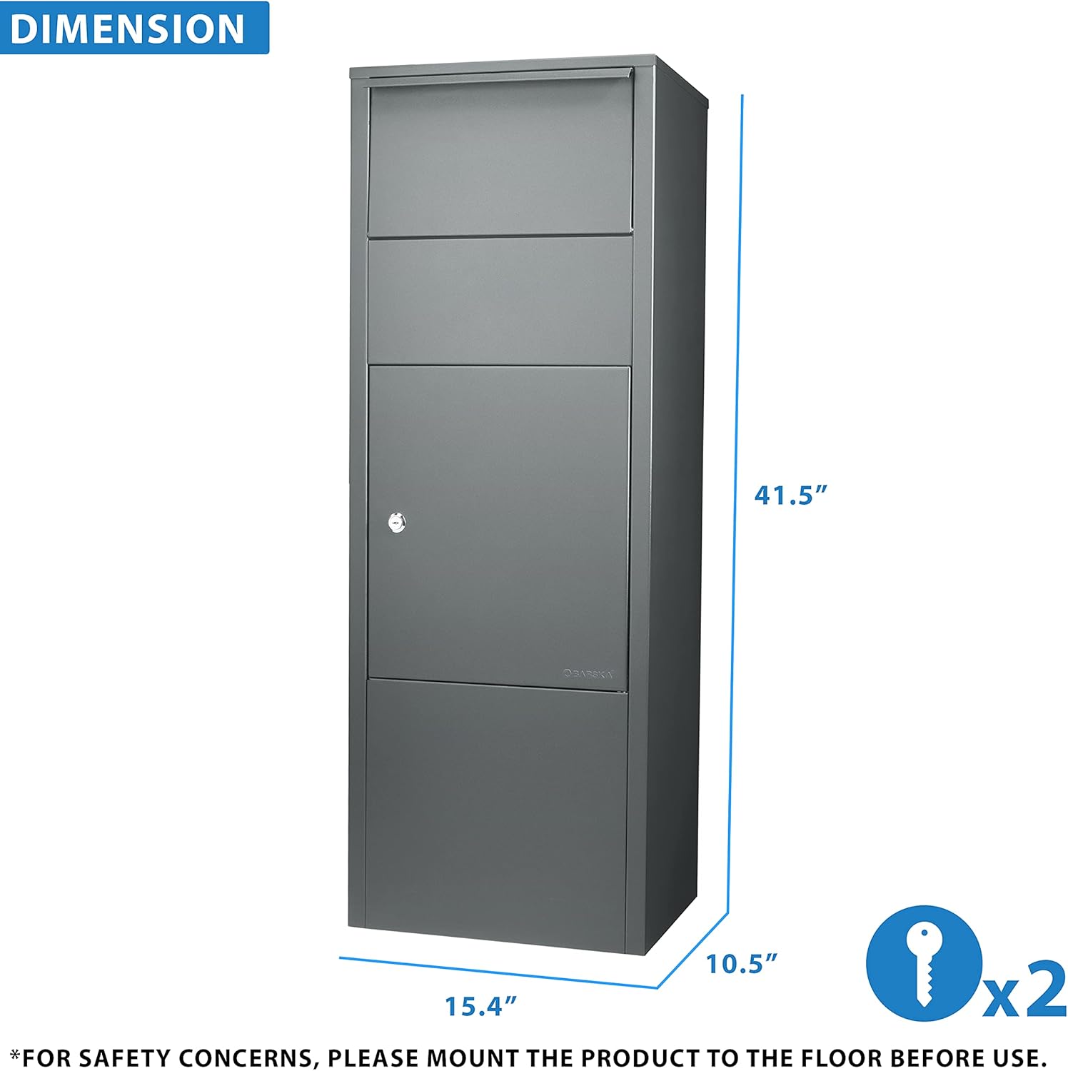 BARSKA CB13256 Large Package Delivery Parcel Mail Drop Box for Porch Grey, 10.5