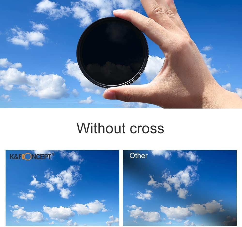 K&F Concept 46mm Variable ND Filter, ND2-ND32(Neutral Density) Filter, No X Spot/HD/Waterproof/Anti-Scratch/Ultra-Slim/Weather-Sealed, Japan Optical Glass for Camera Lens + Microfiber Cleaning Cloth Pack of 2