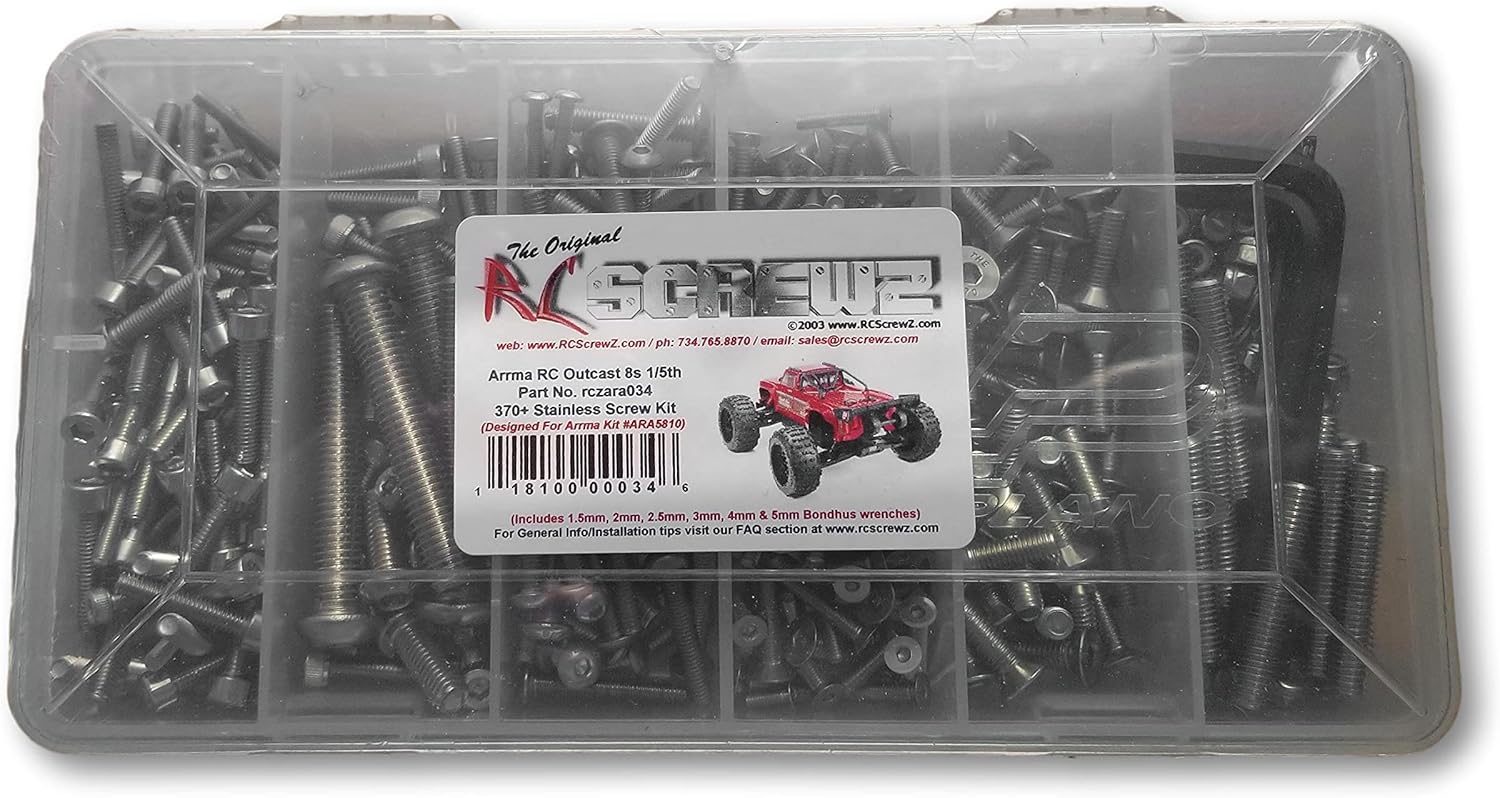 RCScrewZ Stainless Steel Screw Kit ara034 Compatible with Arrma Outcast 8s 1/5th for Kit ARA5810 Pack of 2
