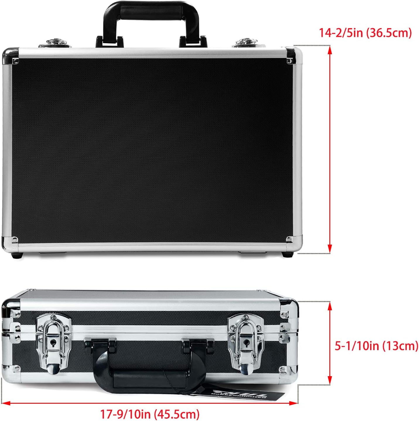 HUL 18in Two-Tone Aluminum Case with Customizable Pluck Foam Interior for Test Instruments Cameras Tools Parts and Accessories Pack of 2