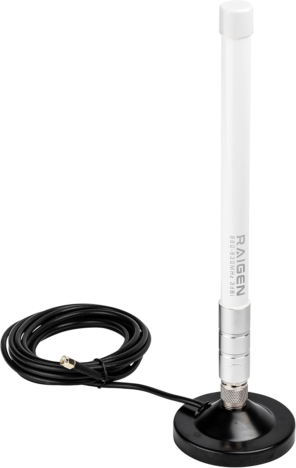 RAIGEN LoRa Fiberglass Antenna & Magnetic Base, N-Male & SMA Male Connector 6.5ft Raigen-200 Cable for 915Mhz Helium Hotspot Miner for MNTD, Nebra, RAK V2, Bobcat, Syncrob, and Sensecap (5.8 dbi) Pack of 2