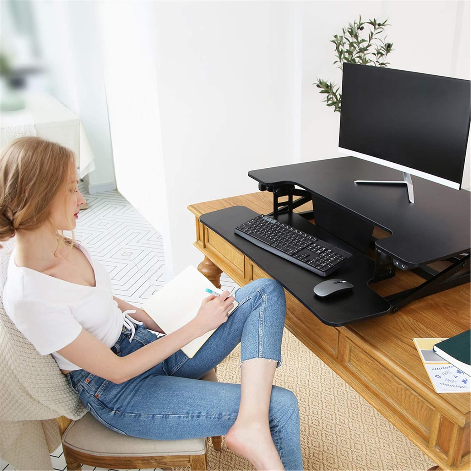 FlexiSpot Motorized Standing Desk Converter- 35