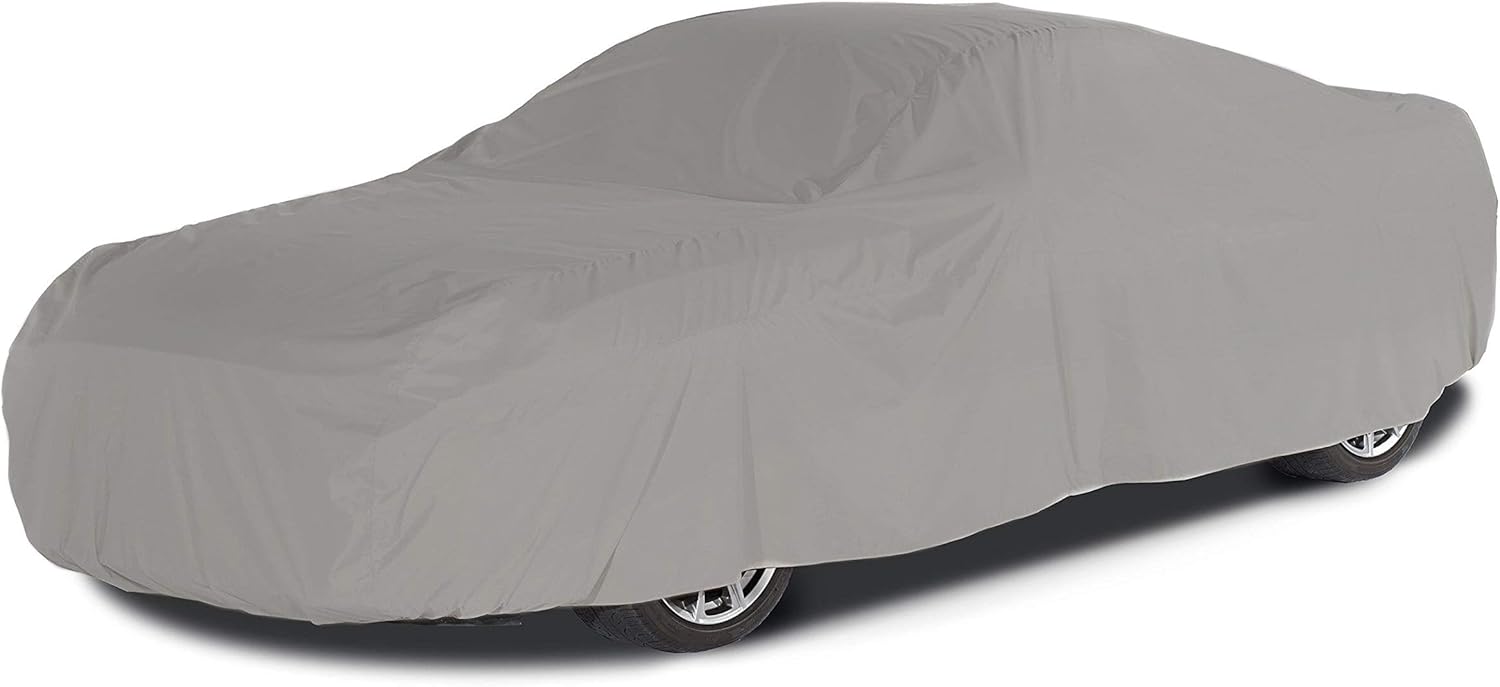 Covermates Contour Fit Car Cover - Heavy-Duty Polyester, Mesh Vent, Elastic Hem, Vehicle Covers-Grey