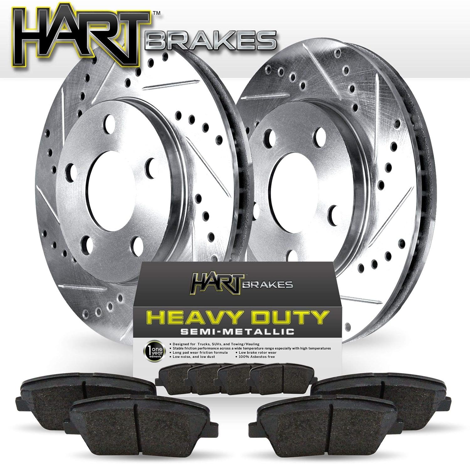 [FRONT] Platinum DRILL/SLOT DISC BRAKE ROTORS AND HEAVY DUTY PAD PHCF.6601202