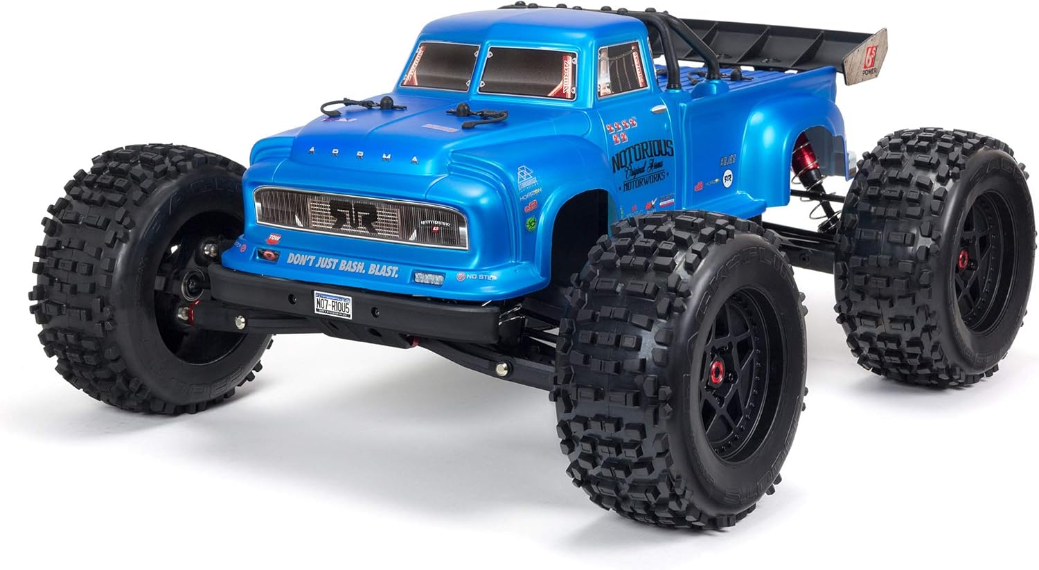 ARRMA 1/8 Notorious 6S V5 4WD BLX Stunt RC Truck with Spektrum Firma RTR (Transmitter and Receiver Included, Batteries and Charger Required), Black, ARA8611V5T1