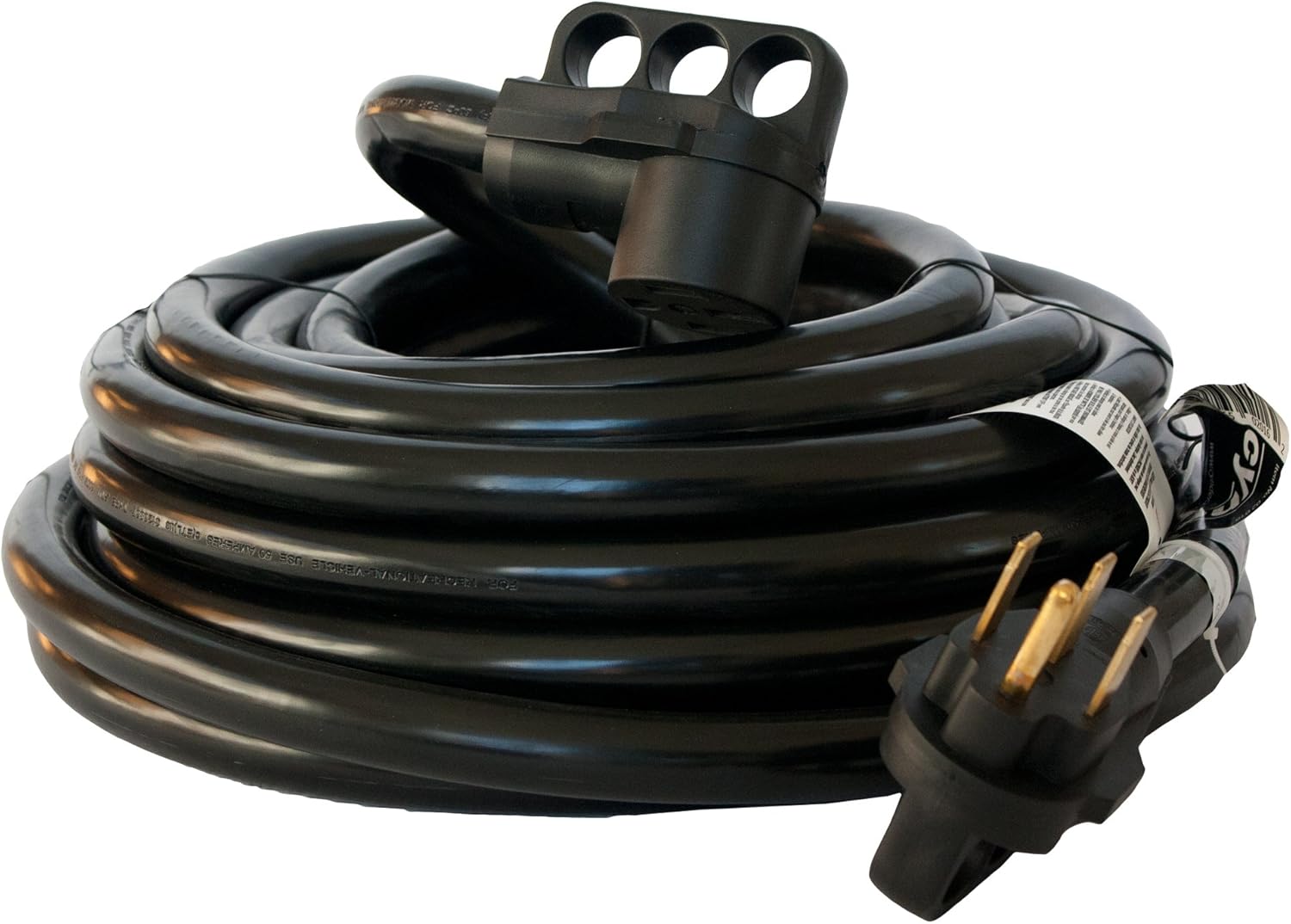 50 Amp Cynder 02015 RV Camper Electrical Extension Cord 36' ft with Handle (36 Feet, Black)