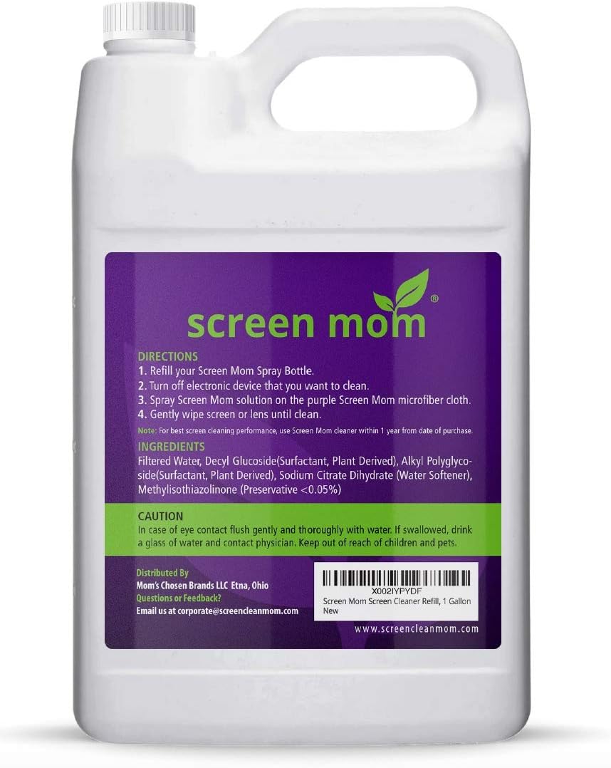 Screen Mom Screen Cleaner Refill Station with Dispensing Tap, 1 Gallon Pack of 2