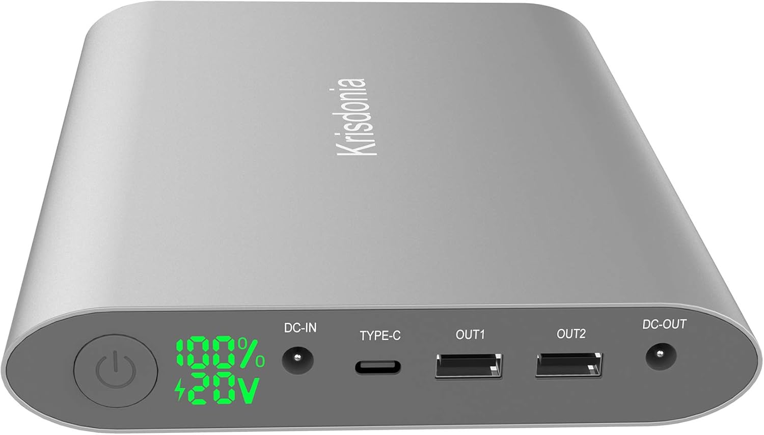 Krisdonia 50000mAh Laptop Power Bank 5/9/12/16/19/20V Portable Laptop Battery Charger with QC3.0 USB-A Port & 12V Type-C Port for Laptop, Tablet, Smartphone and More Devices