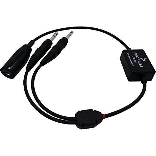 Pilot USA Headset Extension (2 Jacks, 2 Plugs) (5 ft) Pack of 2