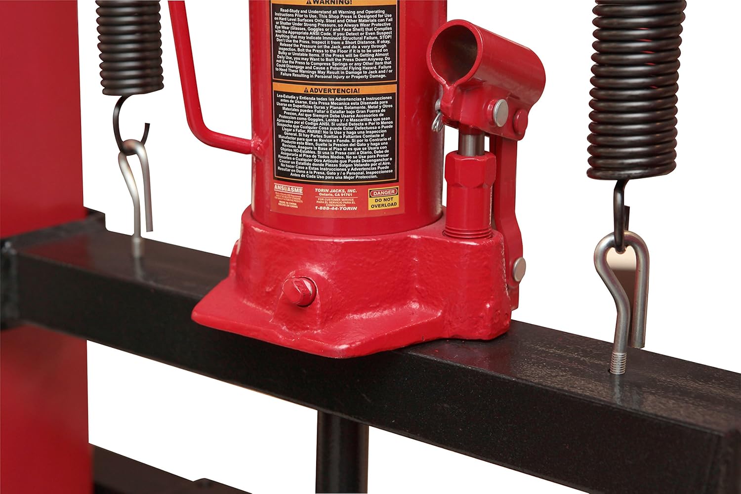 BIG RED T51201 Torin Steel H-Frame Hydraulic Garage/Shop Floor Press with Stamping Plates, 12 Ton (24,000 lb) Capacity, Red