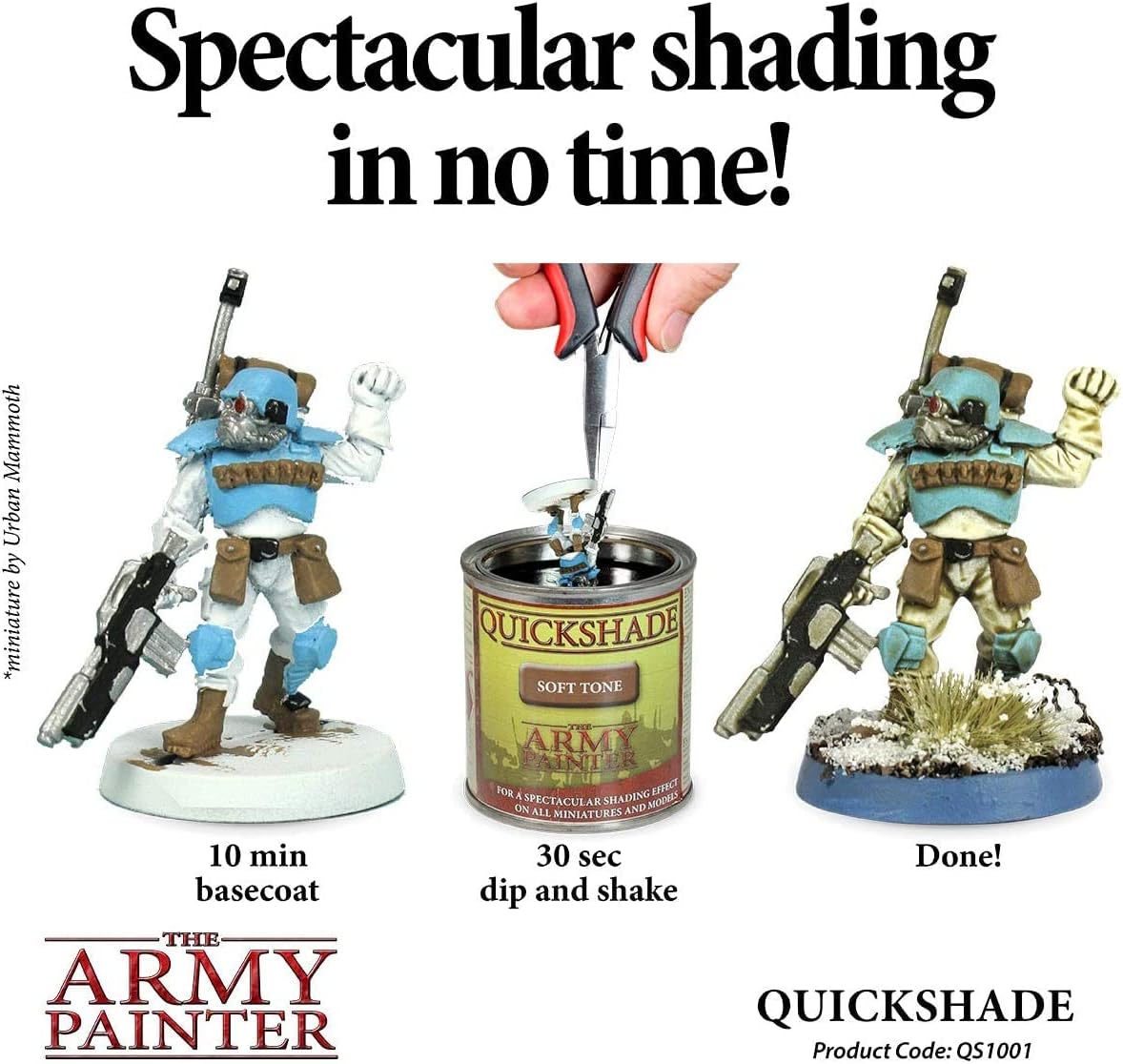 The Army Painter 3 pcs Quickshade Varnish Set for Miniature Painting - Soft Tone Model Paint Quickshade- Top Coat Finish Acrylic Varnish for Acrylic Model Paint, Pot/Can, 250 ml, Approximately 8.45 oz Pack of 2