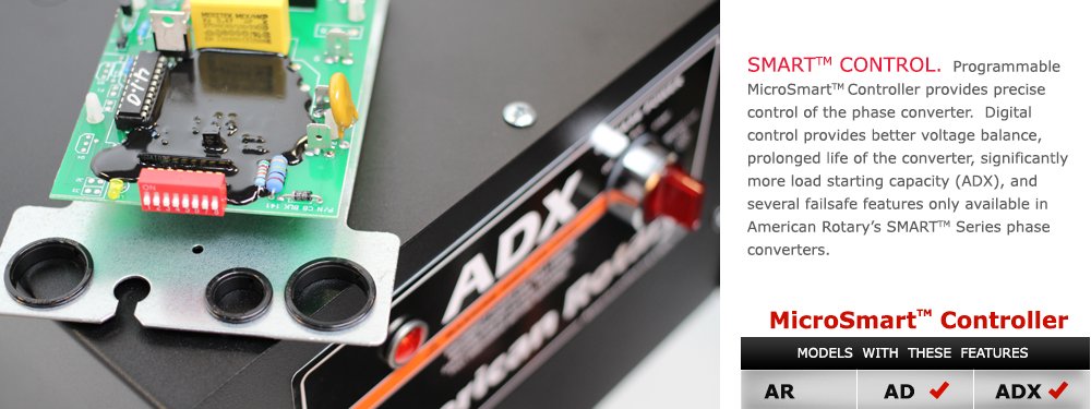 Rotary Phase Converter AD5 – 5 HP Digital Controls Heavy Duty HD CNC USA Made| Can Start up to 2.5 HP/ 7 AMPS 208v-240v Load