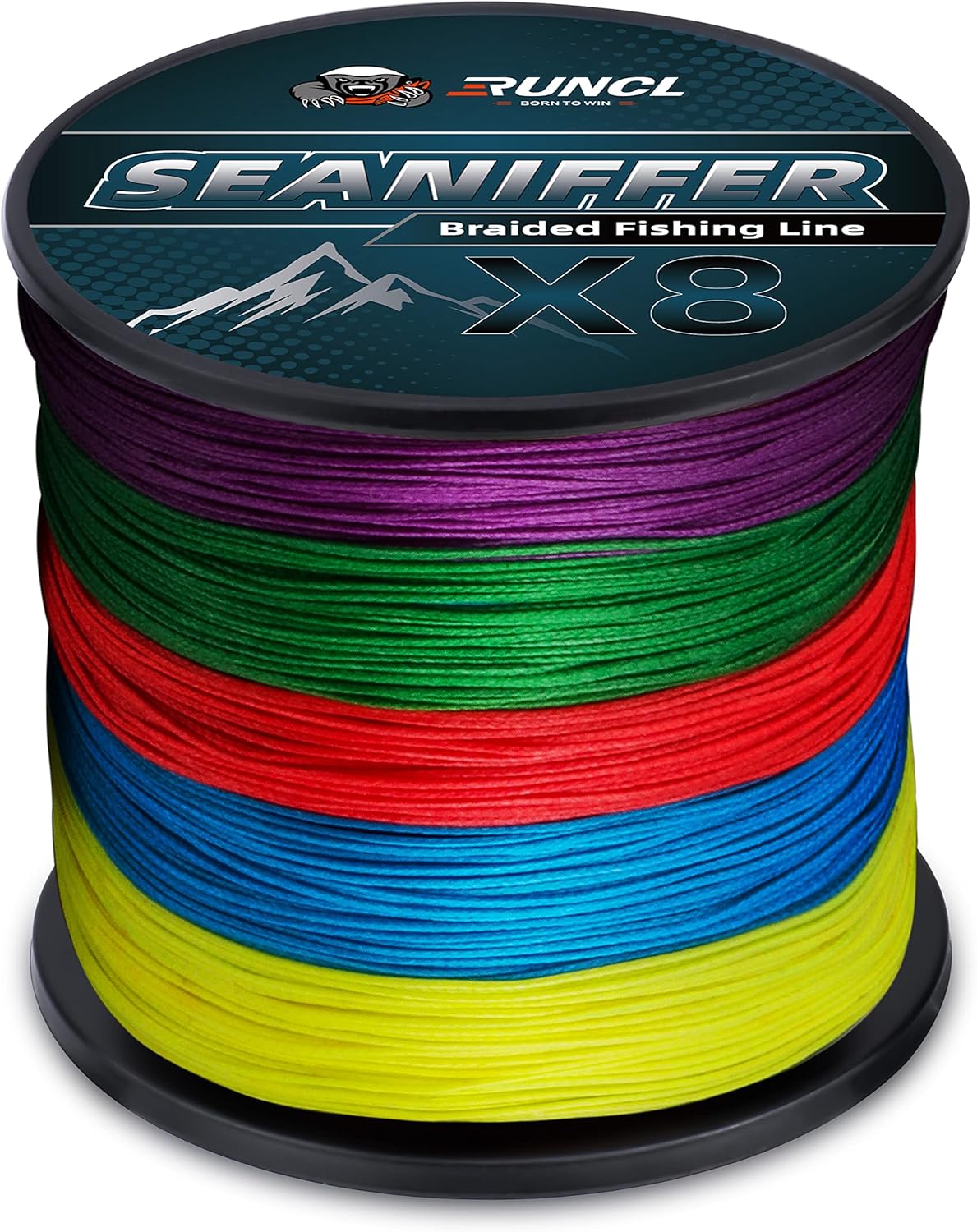 RUNCL Braided Fishing Line, Abrasion Resistant Braided Lines for Saltwater or Freshwater, Smooth Casting, Zero Stretch, Thin Diameter, Multicolor for Extra Visibility, 328/546/1093Yds, 8-200LB Pack of 2