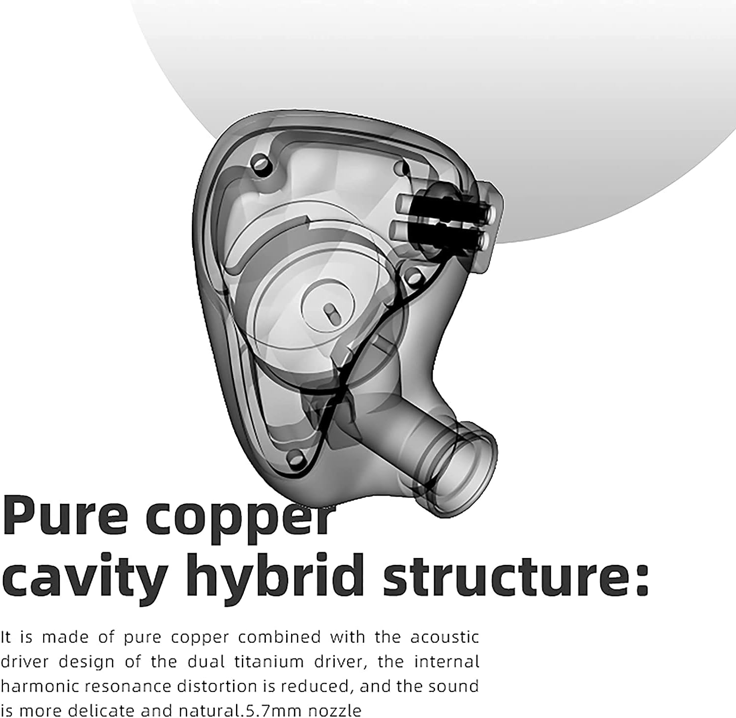 IKKO OH10 in-Ear Earphone,10mm Dynamic Drive Wired Earbuds,Detachable Design in-Ear Headphone 2 PIN