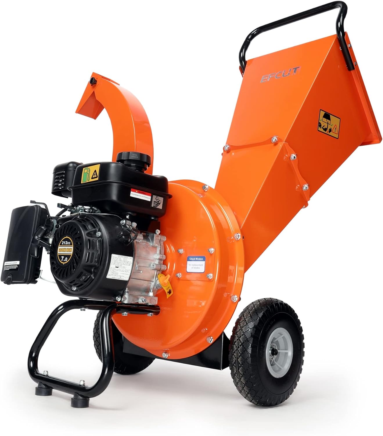 EFCUT C30 Wood Chipper Shredder Mulcher 7 HP 212cc Heavy Duty Engine Gas Powered 3 inch Max Wood Diameter Capacity 20:1 Reduction Ratio 1-Year Warranty After Product Registration