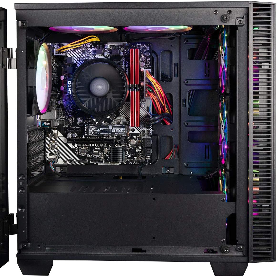 CUK Continuum Micro Gaming PC (No OS, AMD Ryzen 5 PRO 4650G with Radeon Graphics, 16GB RAM, 512GB NVMe SSD + 1TB HDD, 500W PSU, AC WiFi) Gamer Desktop Computer