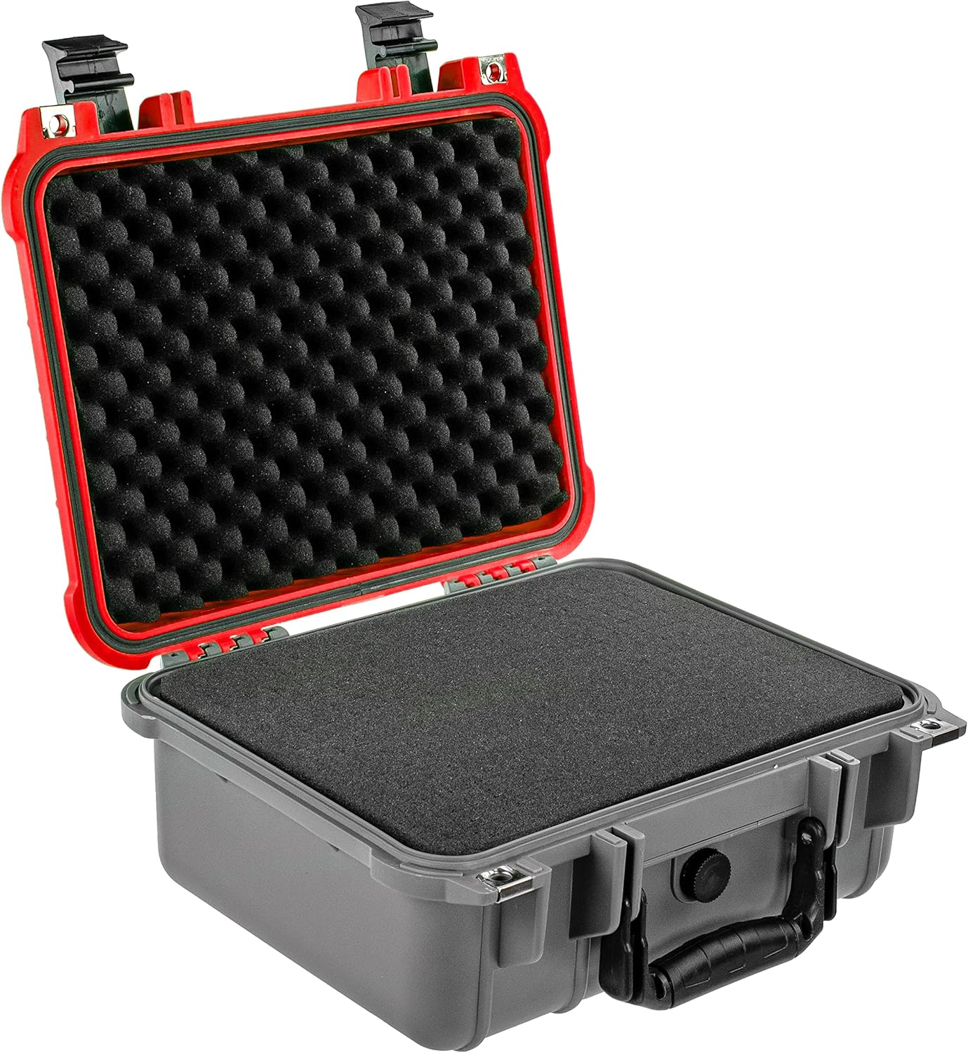 Eylar Dual Color 13.37 Inch Protective Equipment, Camera Case, Dry Box with Foam, Waterproof & Shockproof (Dual Red Gray) Pack of 2