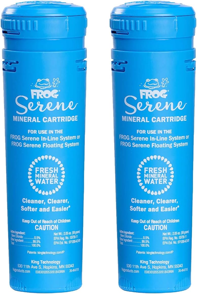 Spa Frog Serene Replacement Blue Spa Mineral Cartridge 2 Pack with Scum Absorber and Hot Tub Care E-Book (2 Pack) Pack of 2