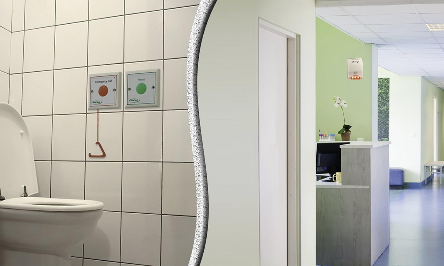 Emergency Call Light System - Fall Prevention for Bathroom or Bedroom. Easy to Setup!