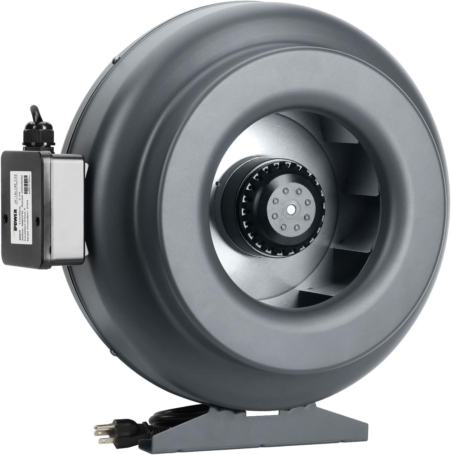 iPower 12 Inch 888 CFM Duct Inline Fan Upgrade Wind Pressure 950 Pa HVAC Exhaust Blower for Grow Tent Ventilation, 12