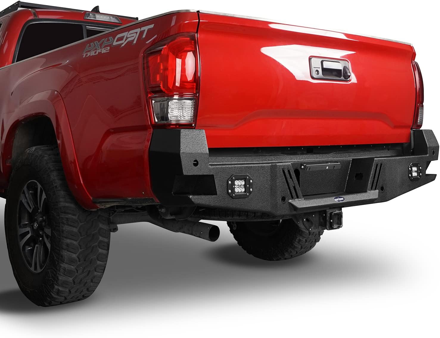V8 GOD HR Tacoma Rear Step Bumper w/2 ×18W LED Floodlights Compatible with Toyota Tacoma 2016-2022
