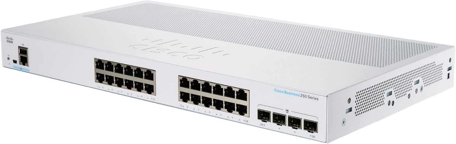 Cisco Business CBS250-24T-4G Smart Switch | 24 Port GE | 4x1G SFP | Limited Lifetime Protection (CBS250-24T-4G-NA)