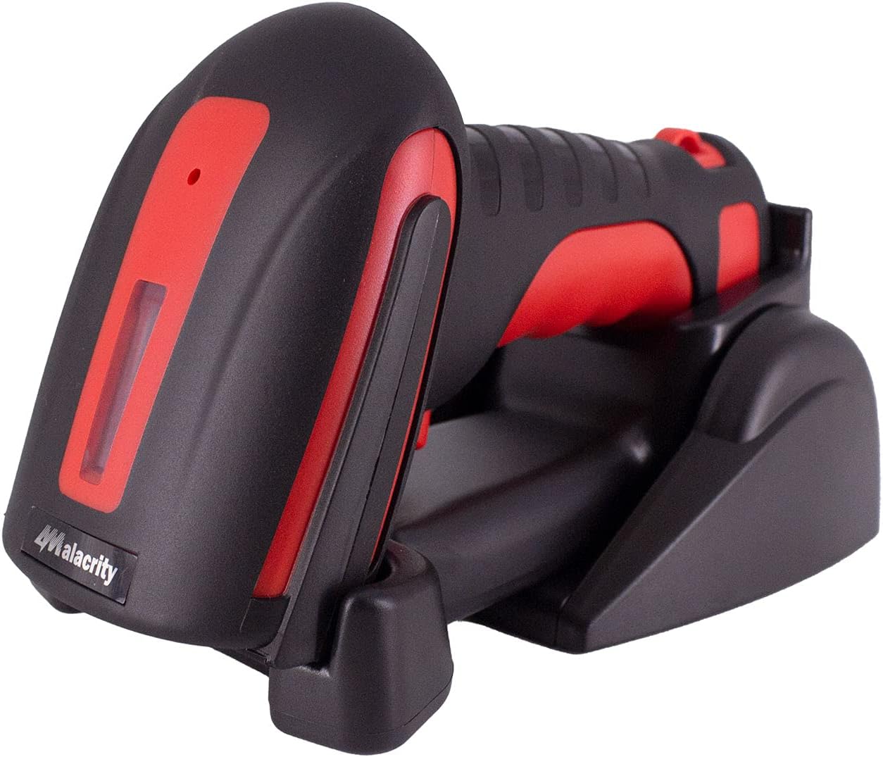 Alacrity 2D 1D QR Industrial Barcode Scanner with Stand(NOT Wireless Charging),Bluetooth & 2.4GHz Wireless & Wired USB 3in1,Shock Dust Proof Hands Free Barcode Reader for PC Laptop Tablet Smart Phone Pack of 2