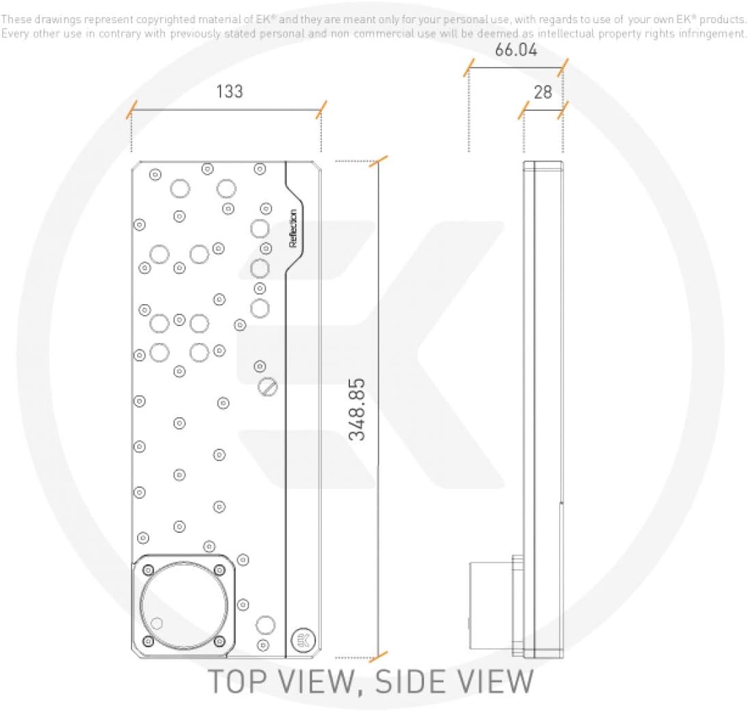 EKWB EK-Quantum Reflection Fractal ATX D5 PWM Distroplate, Digital RGB, Plexi