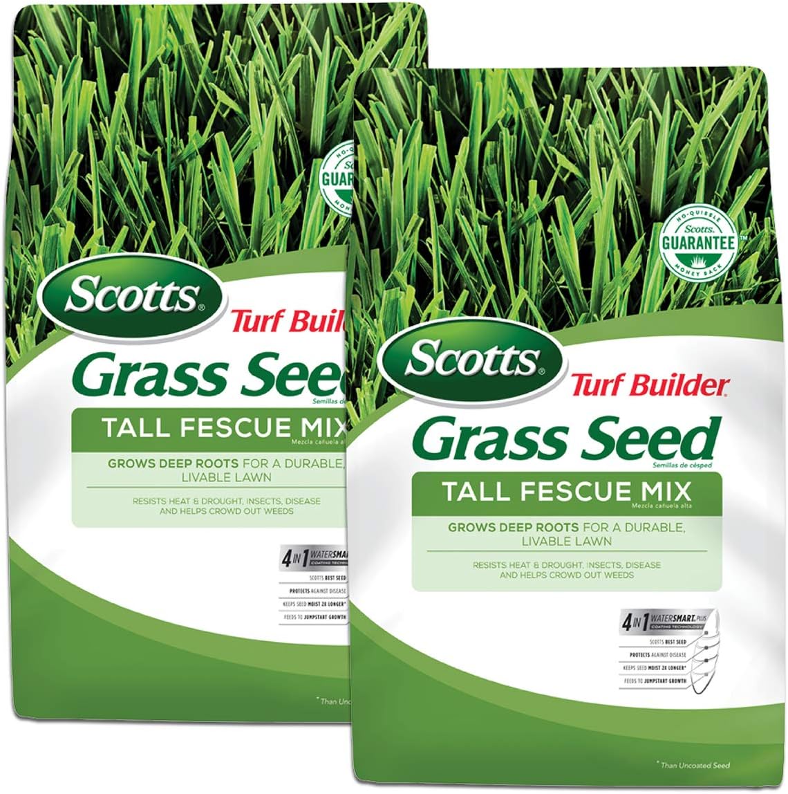 Scotts Turf Builder Grass Seed Tall Fescue Mix, 20 lb. - Full Sun and Partial Shade - Seeds up to 5,000 sq. ft. Pack of 2