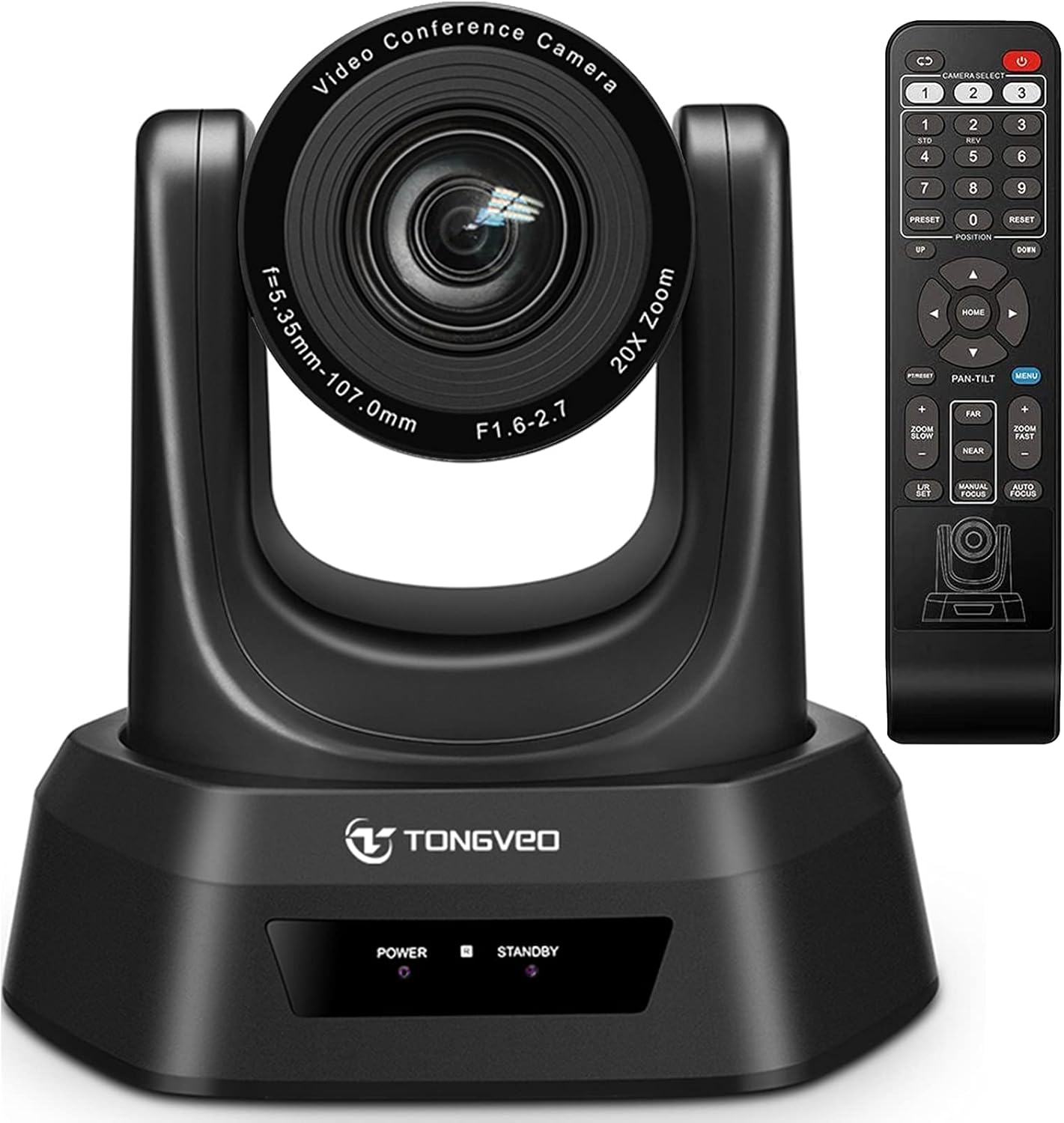 20X Optical Zoom PTZ Camera HDMI/SDI/USB, TONGVEO 1080P Video Conference Camera for Meeting Church Broadcast Live Streaming Online Learn, Works with Zoom, Skype, OBS and More