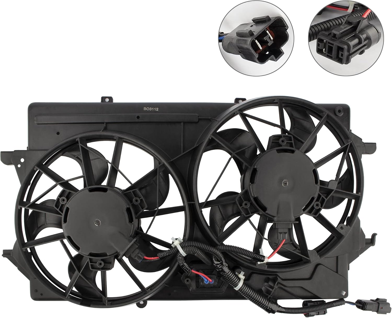 BOXI Engine Cooling Fan Assembly Compatible with 2001 2002 2003 2004 Ford Focus (Replaces 1S4Z8C607AA,1S4Z8C607AC,1S4Z8C607AD, 620-126)