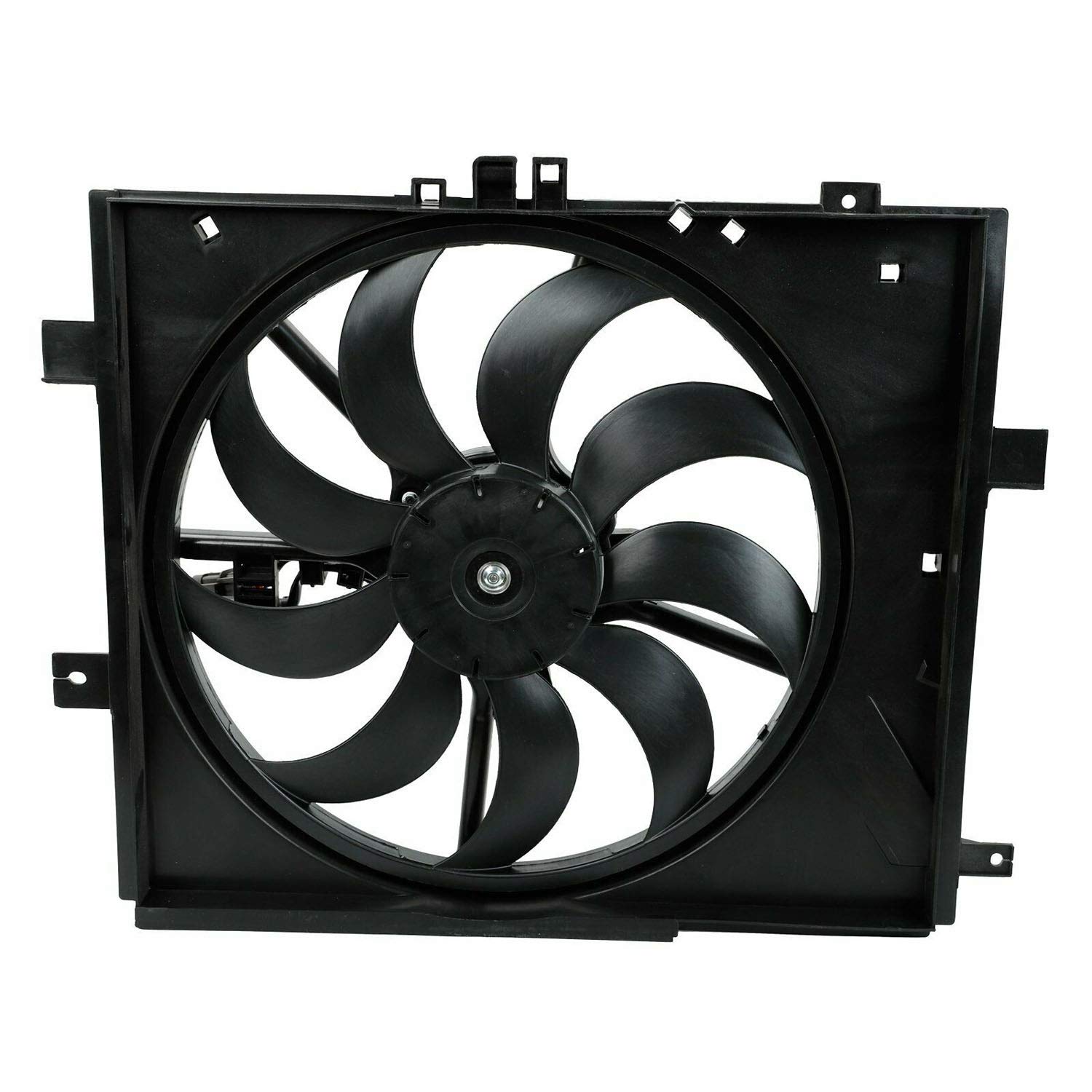 TYFYB Radiator Condenser AC Cooling Fan Assembly Compatible with 2012-2017 Versa Note Two Plug CVT Trans #214813AB3A