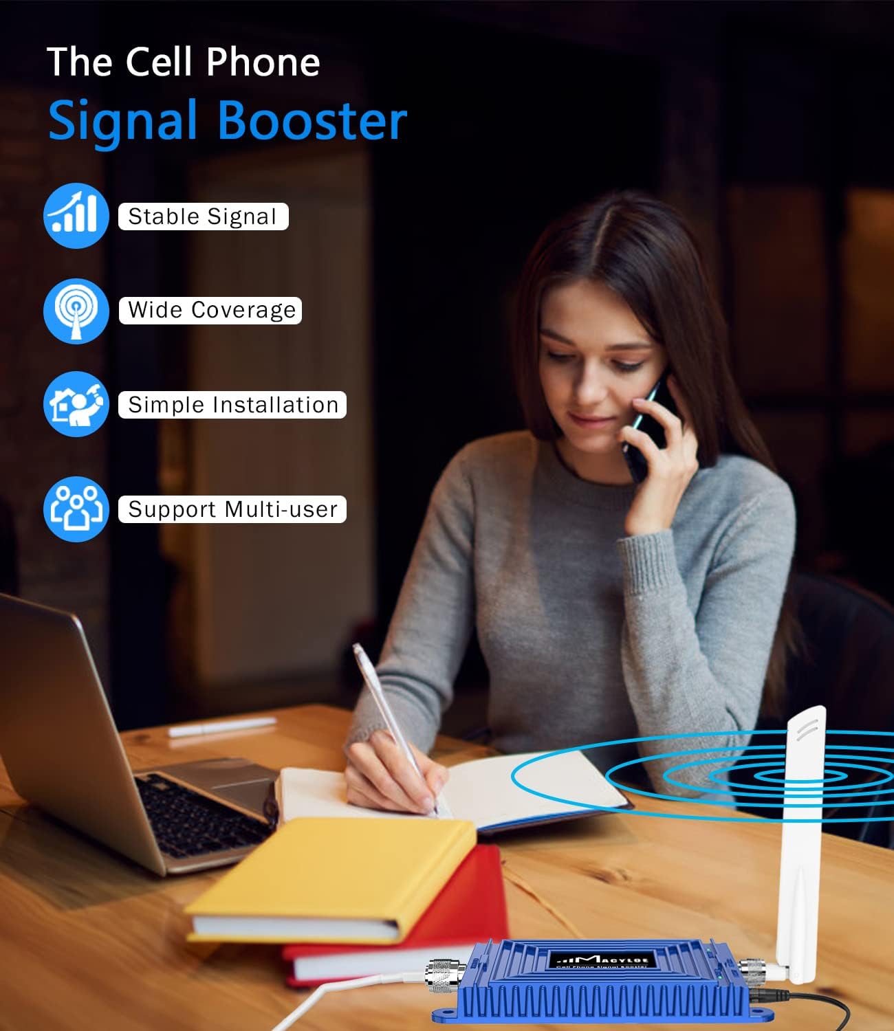 Cell Phone Booster for Home Boost 4G/5G LTE Data for T-Mobile, Verizon, AT&T, US Cellular and More Carriers in 700Mhz Band 13/12/17 Verizon Signal Booster with Whip/Yagi Antenna Kit