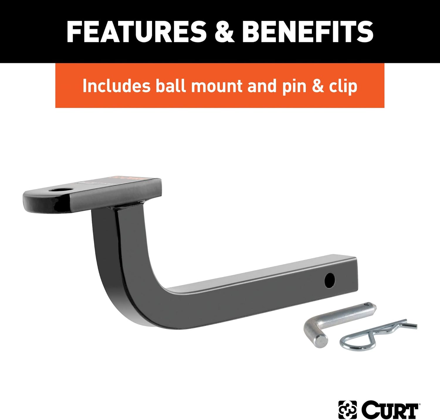 CURT 120413 Class 2 Trailer Hitch with Ball Mount, 1-1/4-Inch Receiver, Concealed Body, Compatible with Select Buick, Chevrolet, Oldsmobile, Pontiac