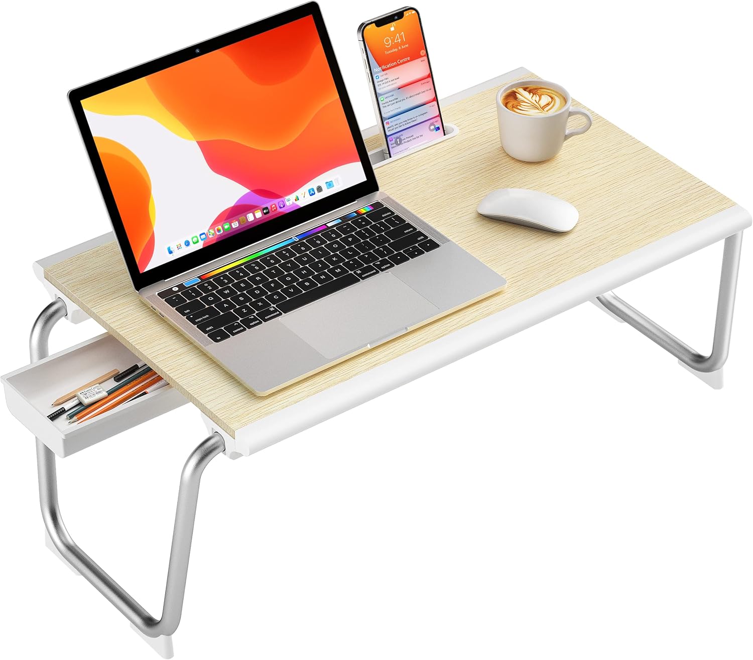 Bed Desk for Laptop, Nulaxy Laptop Desk for Bed, Foldable Laptop Stand for Bed with Storage Drawer, Tablet Slot, Laptop Bed Tray Table for Eating Working Writing Reading 21.7x13x9.8 Inches (XL Large) Pack of 2