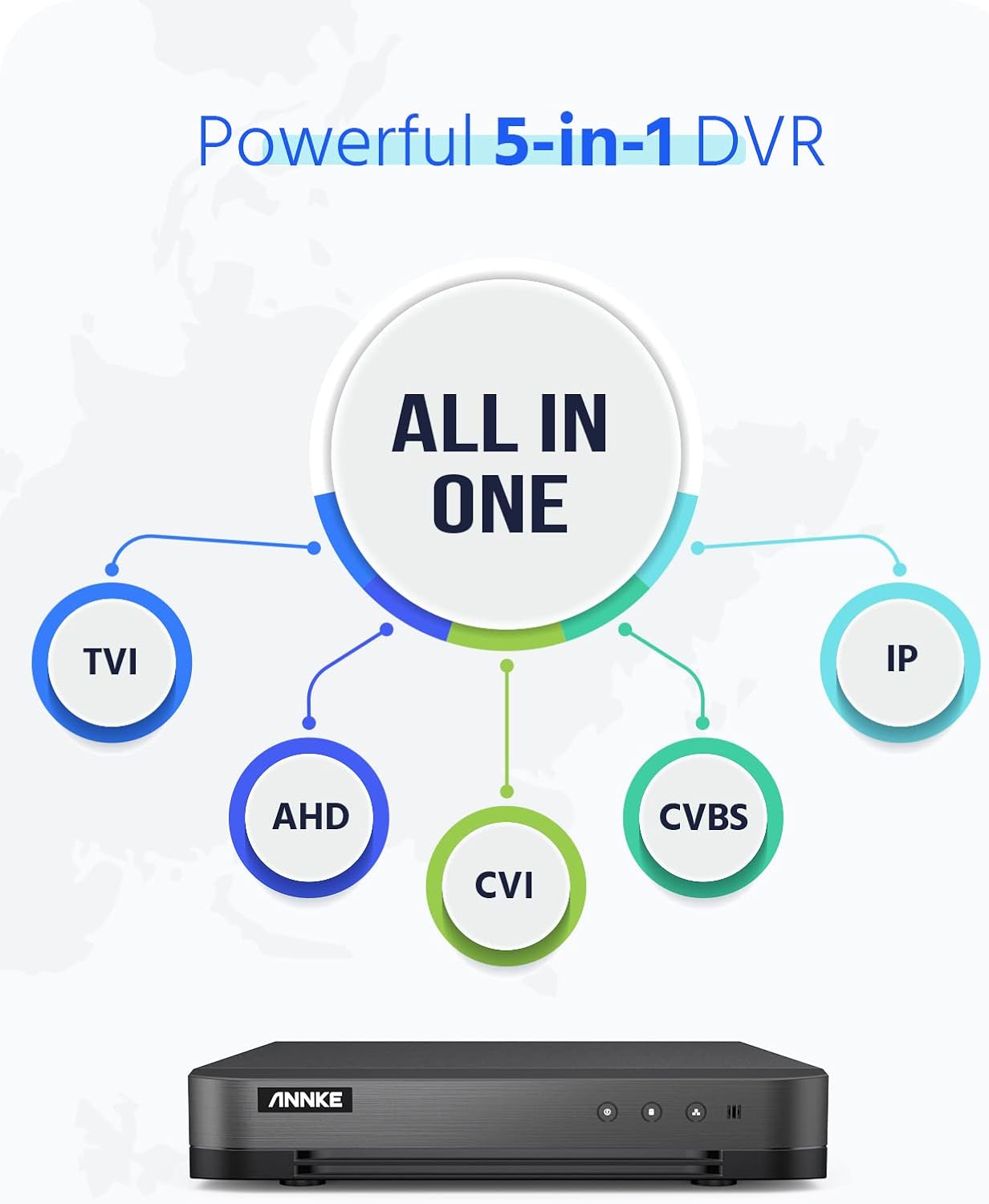 ANNKE 16CH 1080P Lite Hybrid 5-in-1(TVI/AHD/CVI/CVBS/IPC ) CCTV DVR with 2 TB Hard Drive, H.265+ Security 16 Channel Surveillance DVR Recorder, Easy Remote Access, Motion Detection & Emile Alerts