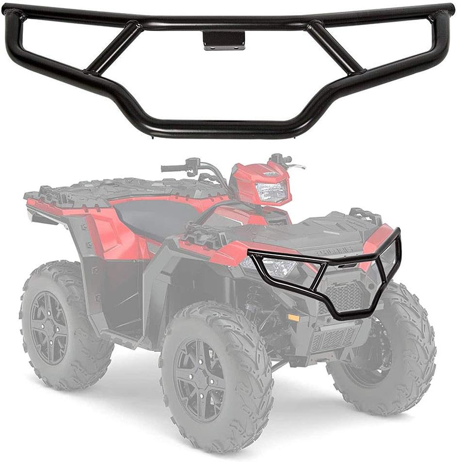WASTOREEL 2PCS Front and Rear Brush Guard Bumper Fits for 2014+ Polaris Sportsman 450 570 Black Brushguard Bumper Protector