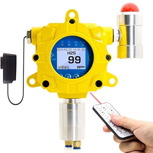 Hydrogen Sulfide Detector by Forensics | Industrial Wall Mount | USA NIST Calibration | Explosion Proof | Adjustable Sound & Light Alarms | Relay Output | 0-100 ppm H2S |