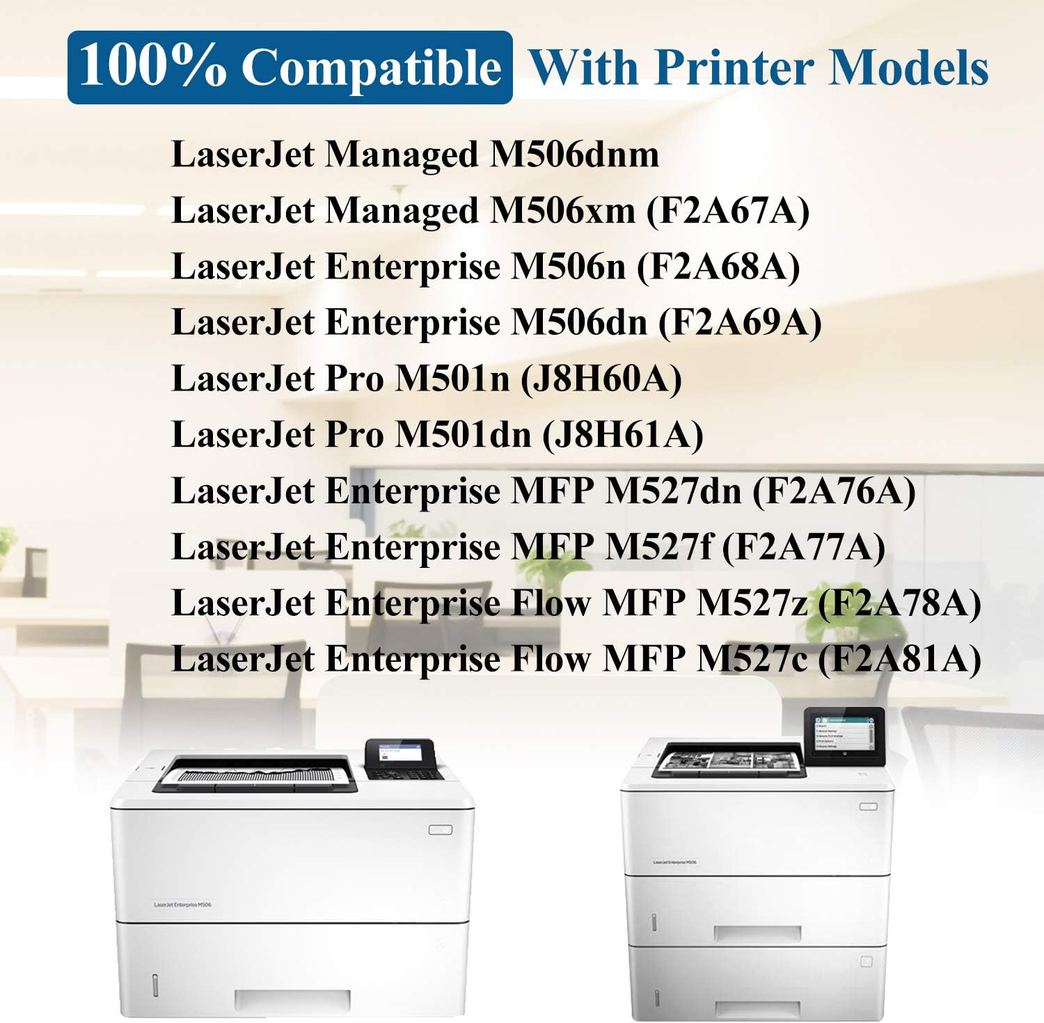 8-Pack Black 87X | CF287X Compatible Toner Cartridge Replacement for HP Managed M506xm M501dn M506n M506dn M527z M527c M506dnm M527dn M501n M527f Printer, Toner Cartridge.