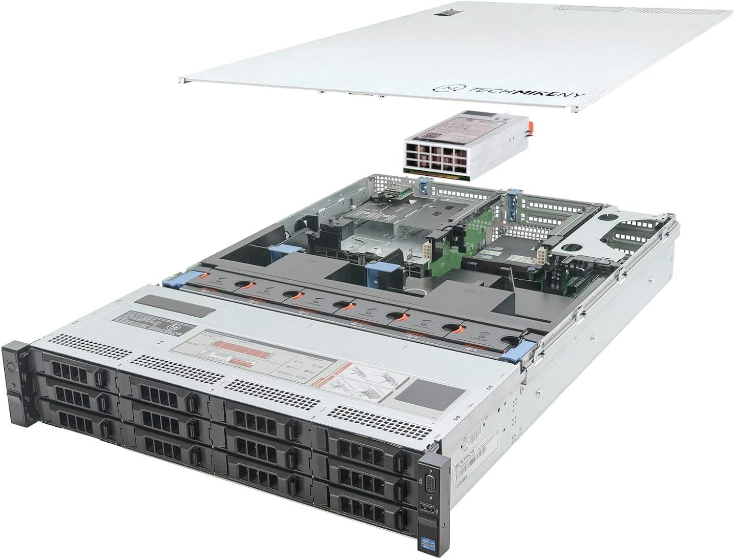 TechMikeNY Server 2X E5-2667 2.90Ghz 12-Core 32GB H710P PowerEdge R720xd (Renewed)