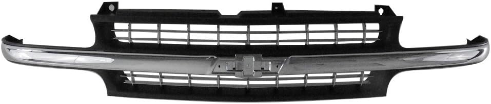 PERFIT LINER New Replacement Parts Front Chrome Black Grille Grill Compatible With CHEVROLET 1999-2002 Silverado 1500 Pickup Truck 2000-2006 Suburban Tahoe SUV GM1200424 15764313