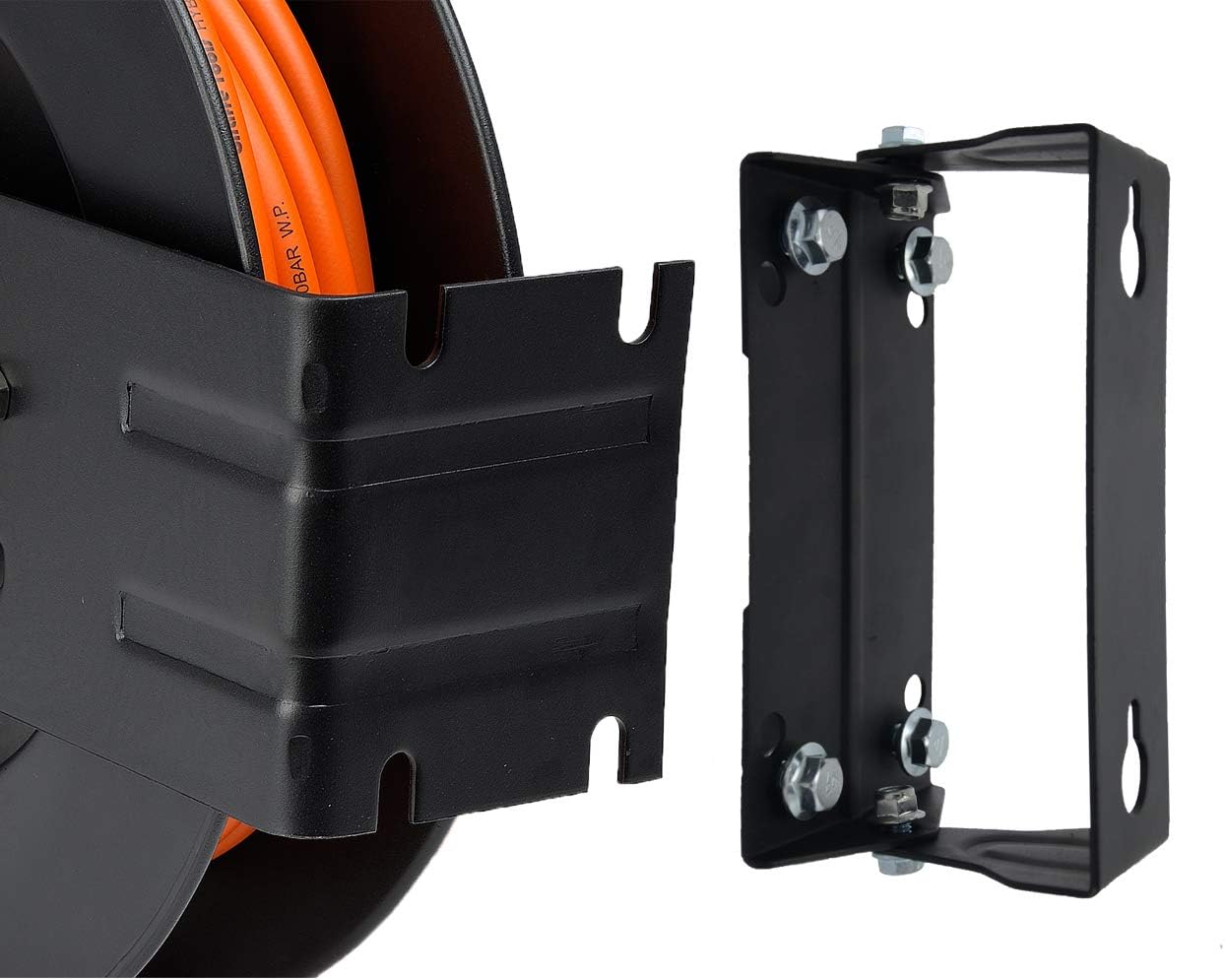 Giraffe Tools Retractable Air Compressor Hose Reel Swivel with 3/8 in. x 50 ft Hybrid Hose, Ceiling / Wall Mounted Heavy Duty Industrial Commercial with Bracket, 300PSI