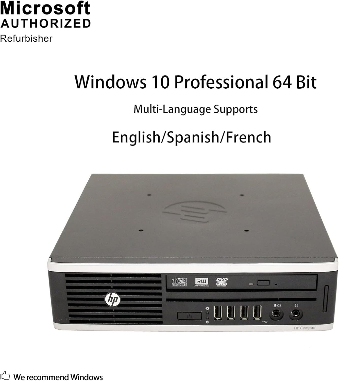 HP Elite 8300 Ultra Small Slim Business Computer PC, 8GB RAM, 120GB SSD, Wi-Fi, Windows 10 Professional (Renewed)