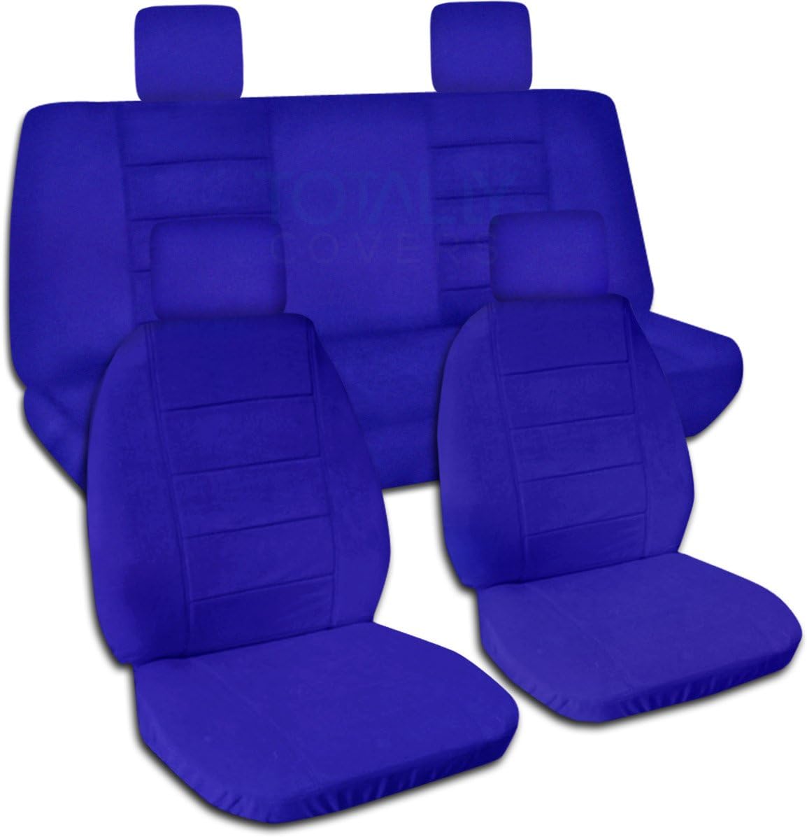 Totally Covers Compatible with 2007-2010 Jeep Wrangler JK Solid Color Seat Covers: Light Blue - Full Set: Front & Rear (22 Colors) 2-Door/4-Door Complete Back Solid/Split Bench