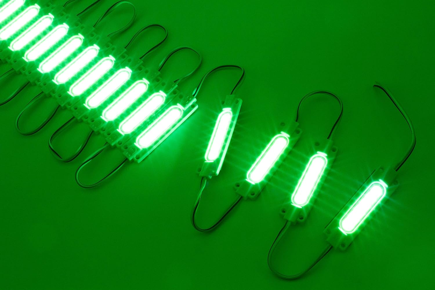 LEDUPDATES Brightest STOREFRONT Window LED Light COB with UL Power Supply Brighter Than 5050 5630 5730 2835 (20ft, Green) Pack of 2